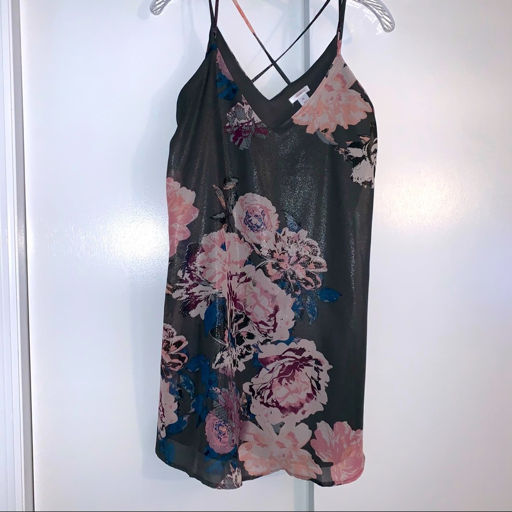Floral shiny slip dress